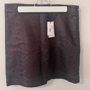 NWT Molly Mini Skirt Black Metallic Lurex Stretch Party Winter Whimsigoth Size 6